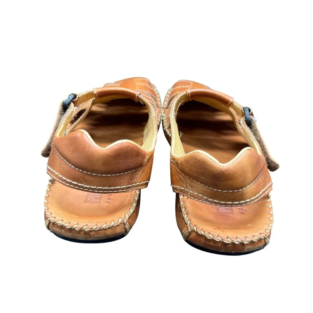 Pikolinos Mens Tarifa Tan Brown Leather Fisherman Sandals Size 43 Made in Spain